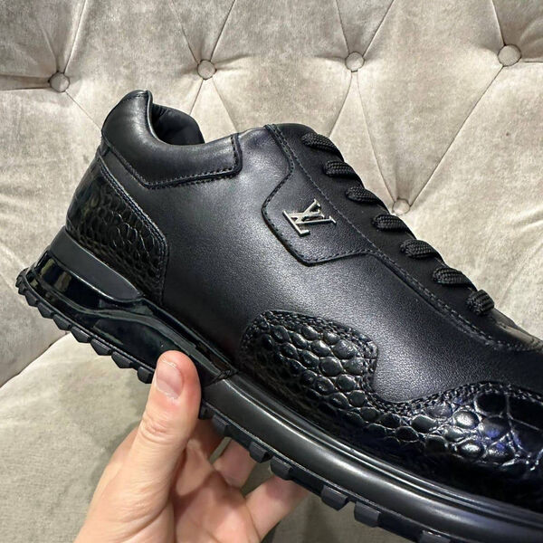 Мужские кроссовки Louis Vuitton мужской кожа черный 140506-6