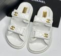 Шлепки Chanel женский кожа swift белый 140013
