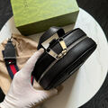 Мужская сумка слинг Gucci мужской кожа swift черный,белый 190572-1