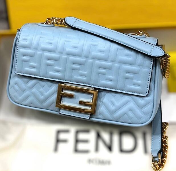 Сумка Fendi Baguette женский кожа бирюзовый 141994