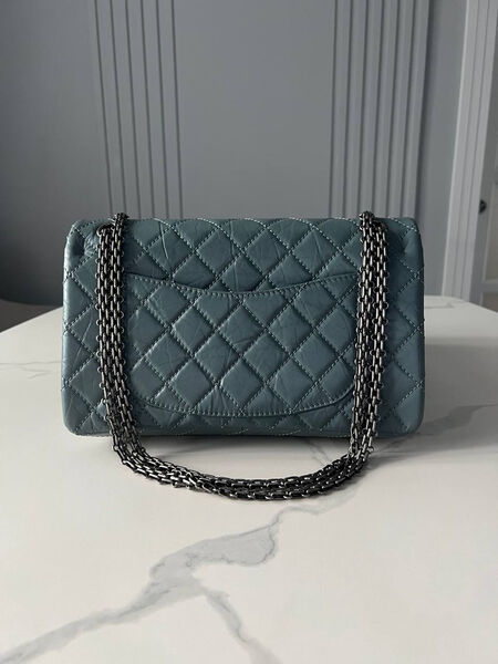 Сумка Chanel Vintage 28 женский кожа бирюзовый 134331-3
