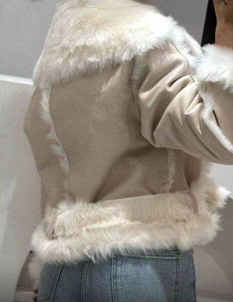 Дубленка Saint Laurent женский бежевый 201613-3