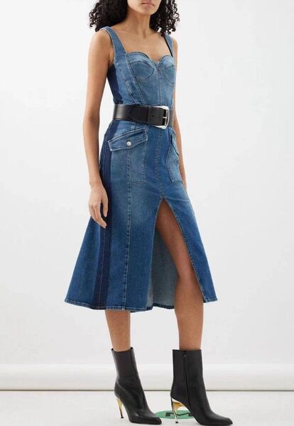 Платье Alexander McQueen женский джинса синий 148370