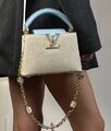 Сумка Louis Vuitton Capucines женский кожа бежевый 156136-1