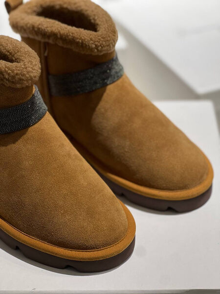 Угги Brunello Cucinelli женский замша бежевый 165093-2