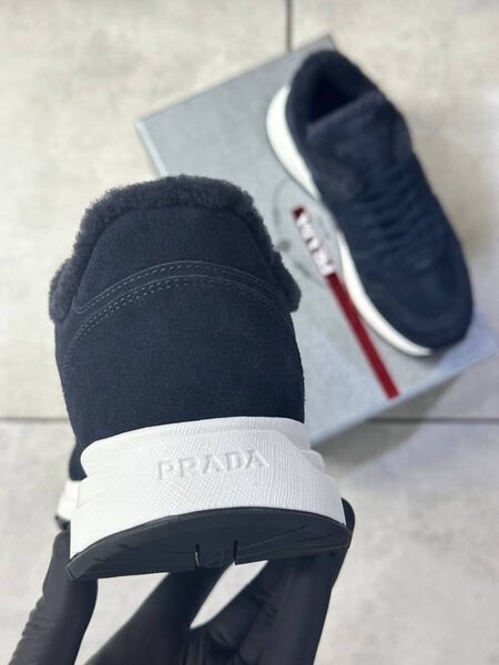 Мужские кроссовки Prada мужской замша синий 168824-4