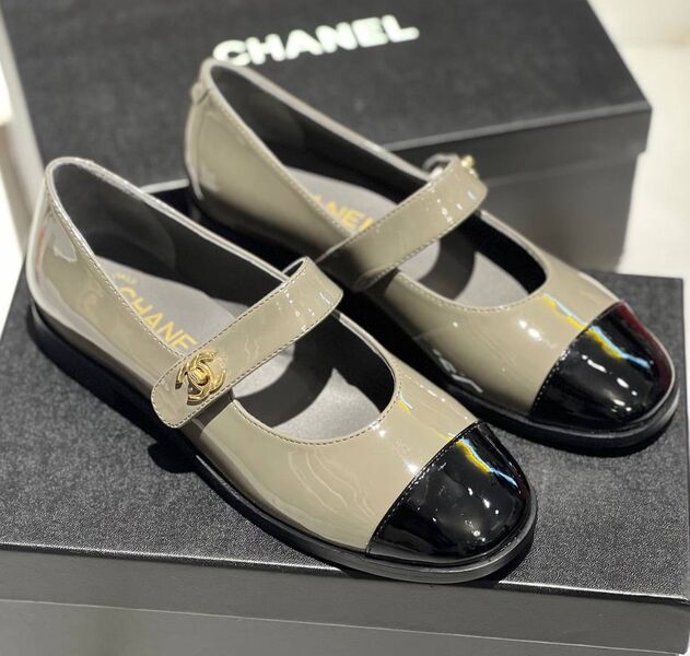 Туфли Chanel женский кожа графитовый 139590
