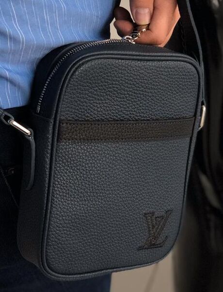 Мужская сумка мессенджер Louis Vuitton Danube Slim Pm мужской кожа синий 41197