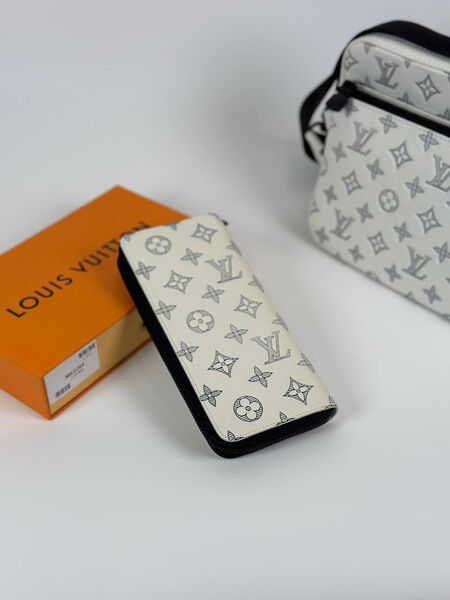 Мужской кошелек Louis Vuitton мужской кожа белый 153139-2