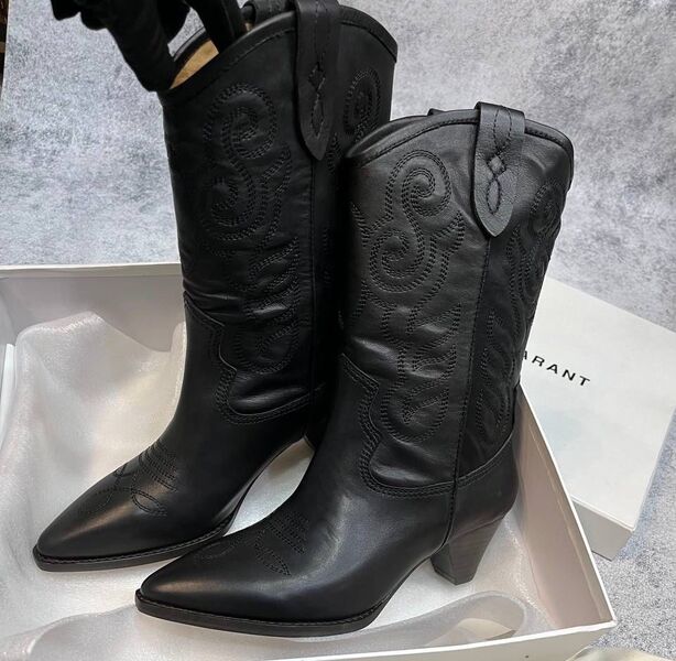 Сапоги Isabel Marant женский кожа черный 126098