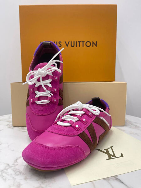 Кроссовки Louis Vuitton женский кожа бордовый 189735-5