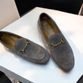 Лоферы Gucci женский замша графитовый 160121-3