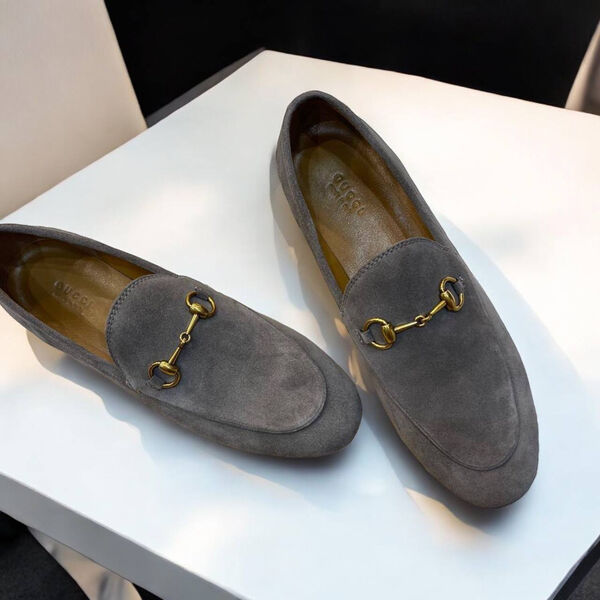 Лоферы Gucci женский замша графитовый 160121-3