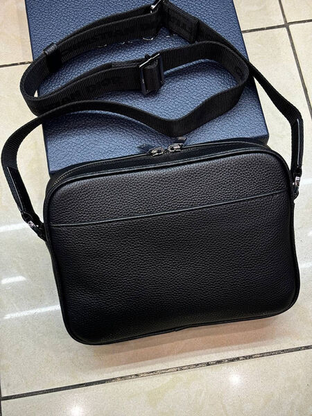 Мужская сумка мессенджер Christian Dior мужской кожа черный 168445-2