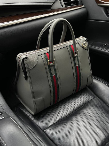 Дорожная сумка Gucci мужской кожа графитовый 100556-5