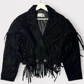 Куртка Saint Laurent женский замша черный,серебристый 159637