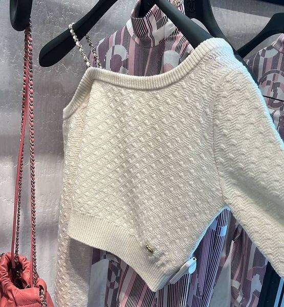 Джемпер Chanel женский вязаная ткань белый 125812