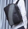 Мужской рюкзак Bottega Veneta мужской кожа черный,серебристый 111013