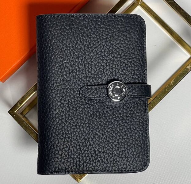 Мужской портмоне Hermès мужской кожа черный 153057