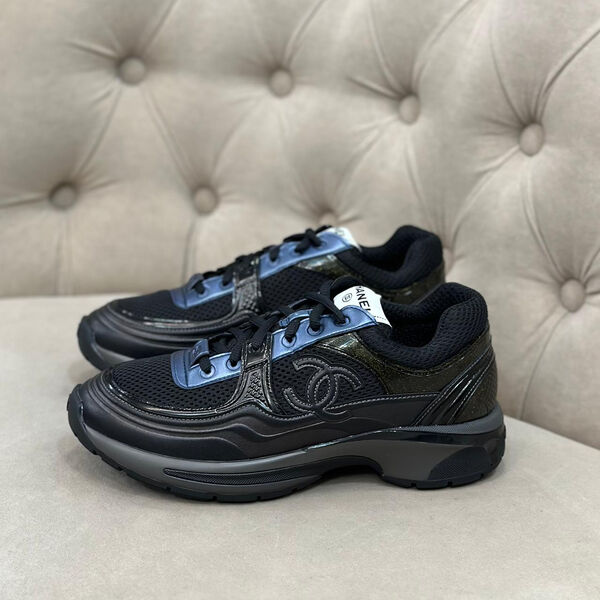Кроссовки Chanel женский кожа черный 126334-3