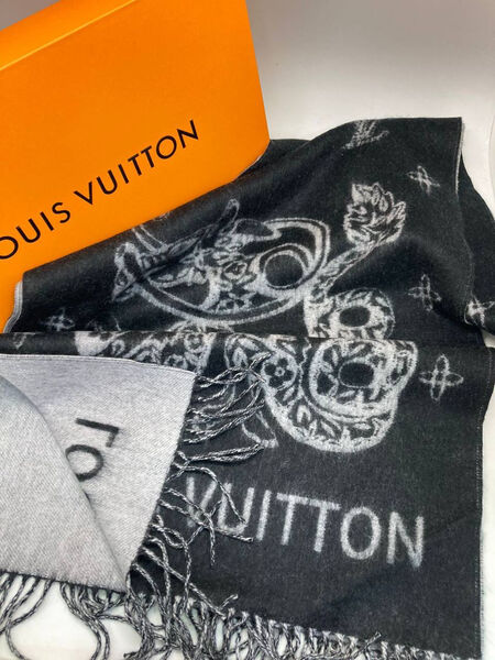 Шарф Louis Vuitton женский кашемир черный 164284