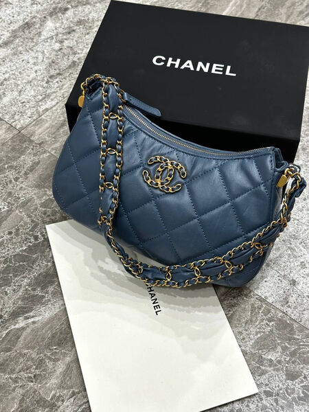 Сумка Chanel женский кожа синий 129078-2