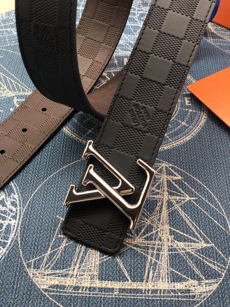 Ремень Louis Vuitton мужской кожа черный 63648-2