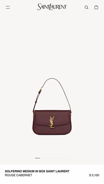 Сумка Saint Laurent женский кожа бордовый 197398-4