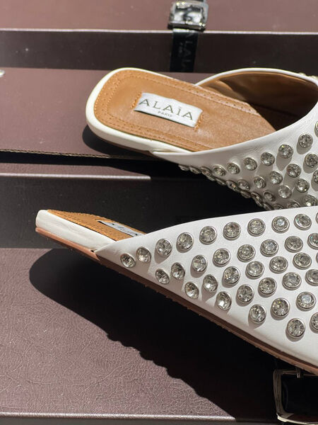 Мюли Alaïa женский кожа белый 137933-4