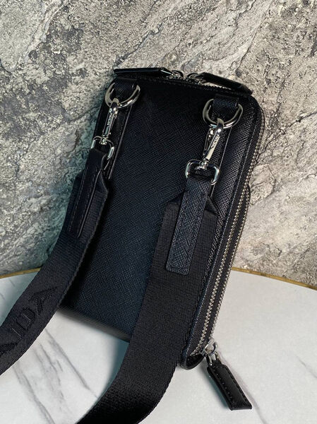 Мужская сумка мессенджер Prada мужской кожа черный 147919-7