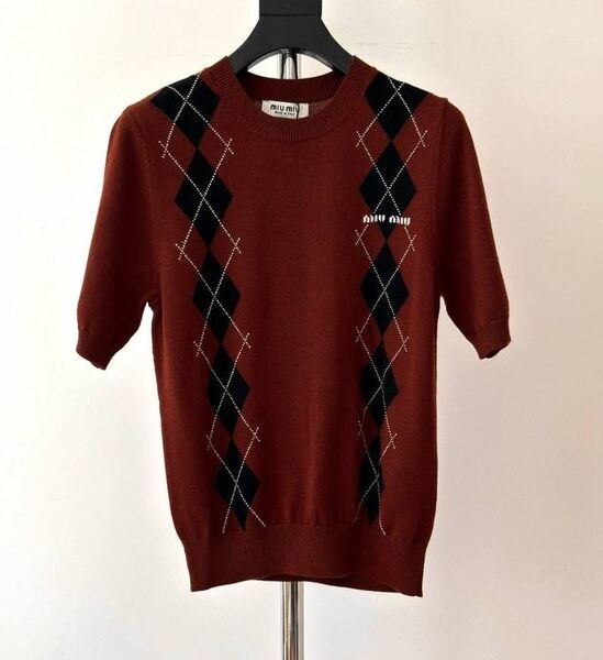 Кофта Miu Miu женский вязаная ткань бордовый 159701