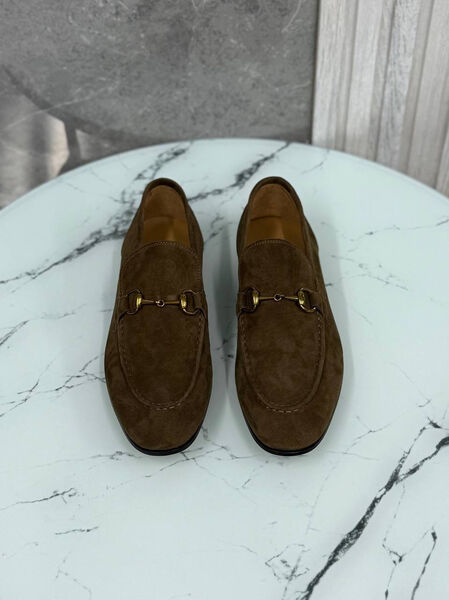 Мужские лоферы Gucci мужской замша 185668-3