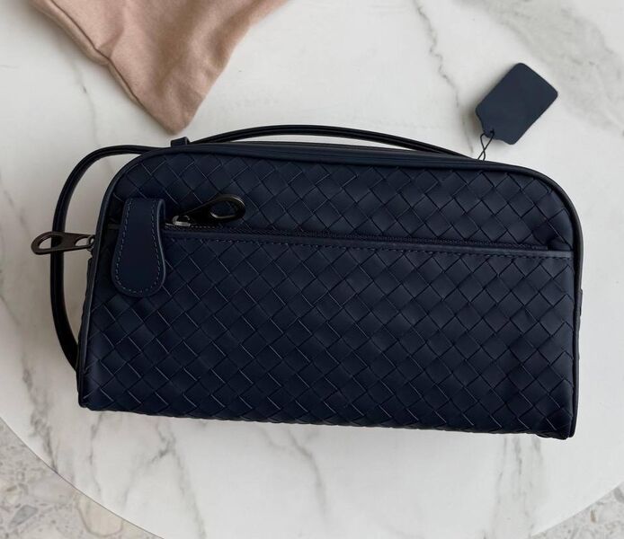 Мужской клатч Bottega Veneta мужской кожа черный 195714