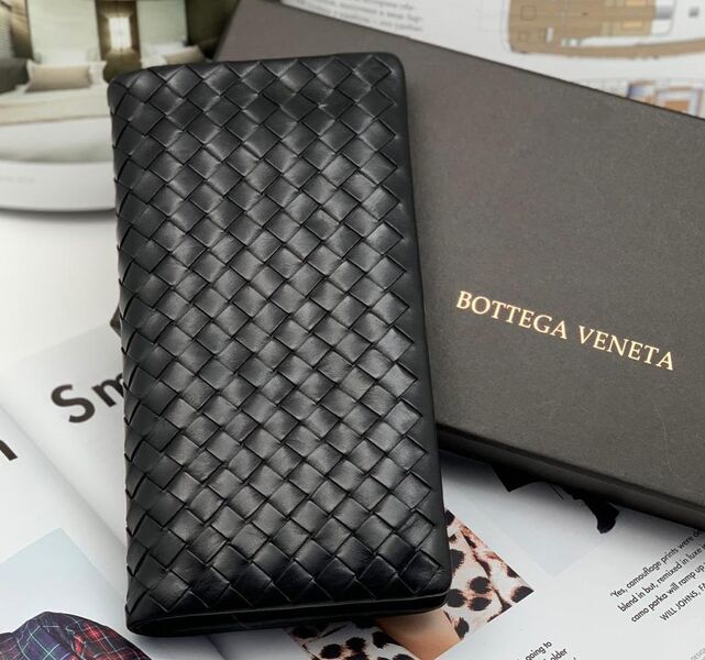Кошелек-визитница Bottega Veneta мужской кожа черный 32189