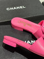 Шлепки Chanel женский кожа розовый 152376-3