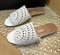Шлепки Alaïa женский кожа белый 153791