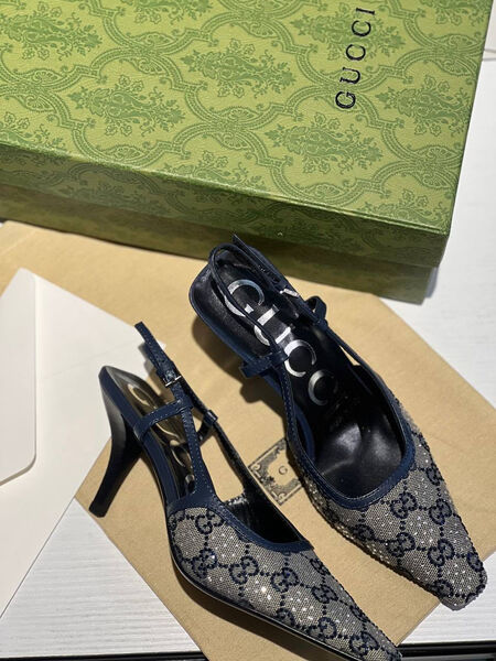 Туфли Gucci женский текстиль графитовый 116411-2