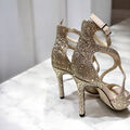 Босоножки Jimmy Choo женский стразы розовый 174306-3