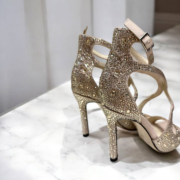 Босоножки Jimmy Choo женский стразы розовый 174306-3