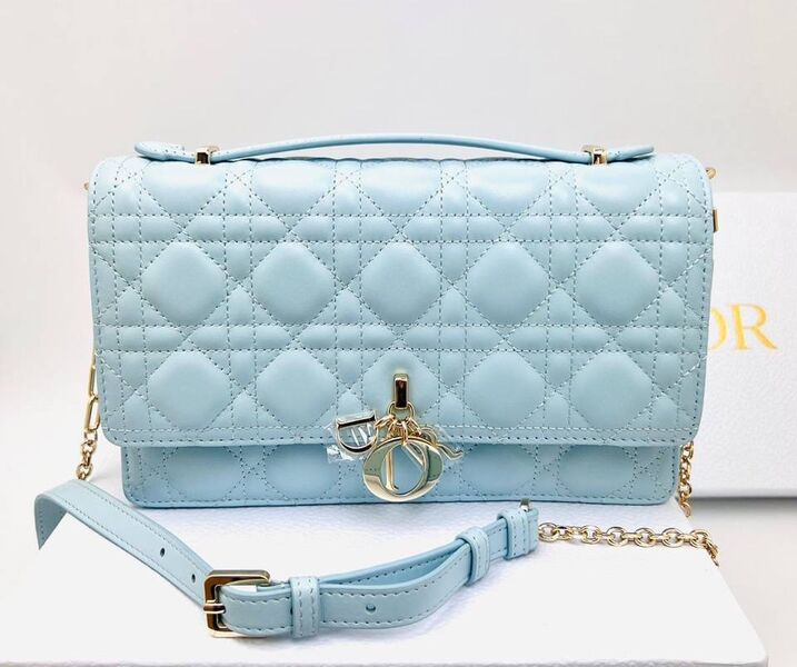 Сумка Christian Dior Handle женский кожа бирюзовый 152940