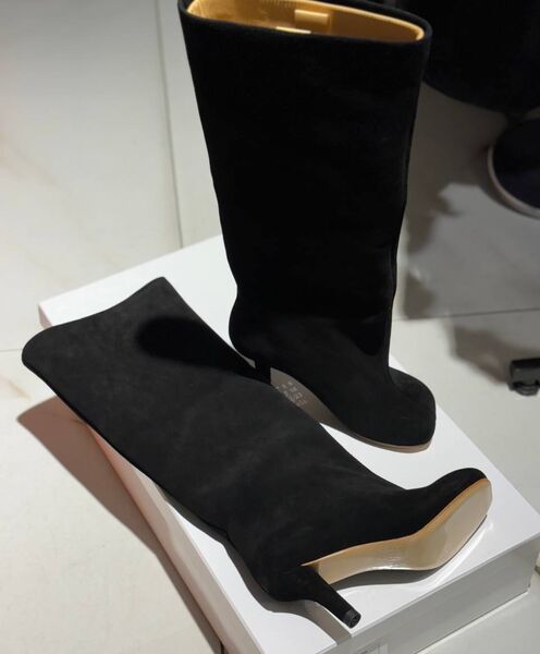 Сапоги Maison Margiela женский замша черный 159919