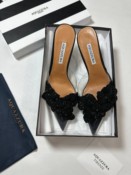 Туфли Aquazzura женский кожа черный 148608-2