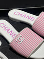 Шлепки Chanel женский текстиль розовый 151165-2