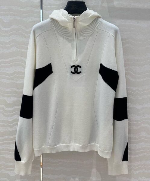 Худи Chanel женский вязаная ткань белый 170560