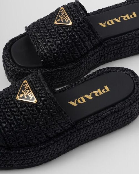 Шлепки Prada женский кожа черный 116786-3